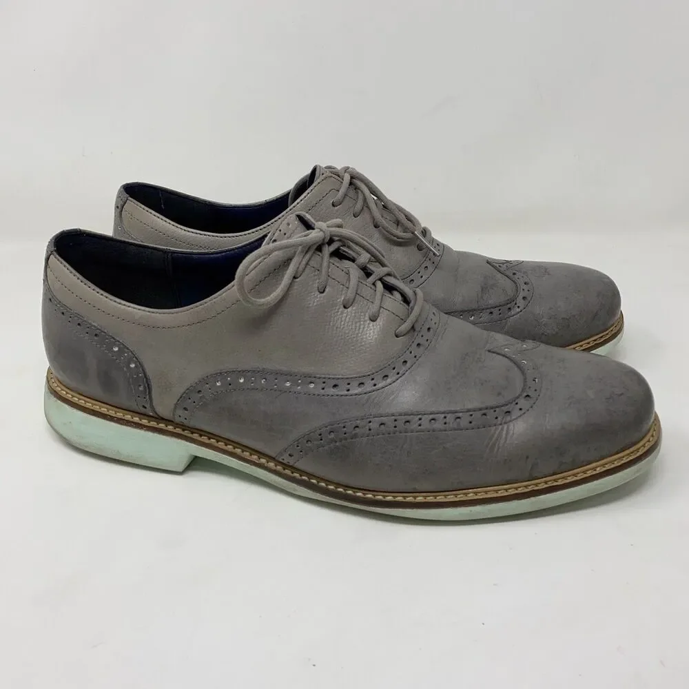 Cole Haan Great Jones Wing Tip Men US 13M Gray Oxford Shoes C11525